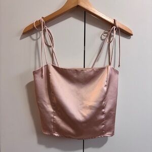 Chic Satin Camisole in Blush Pink